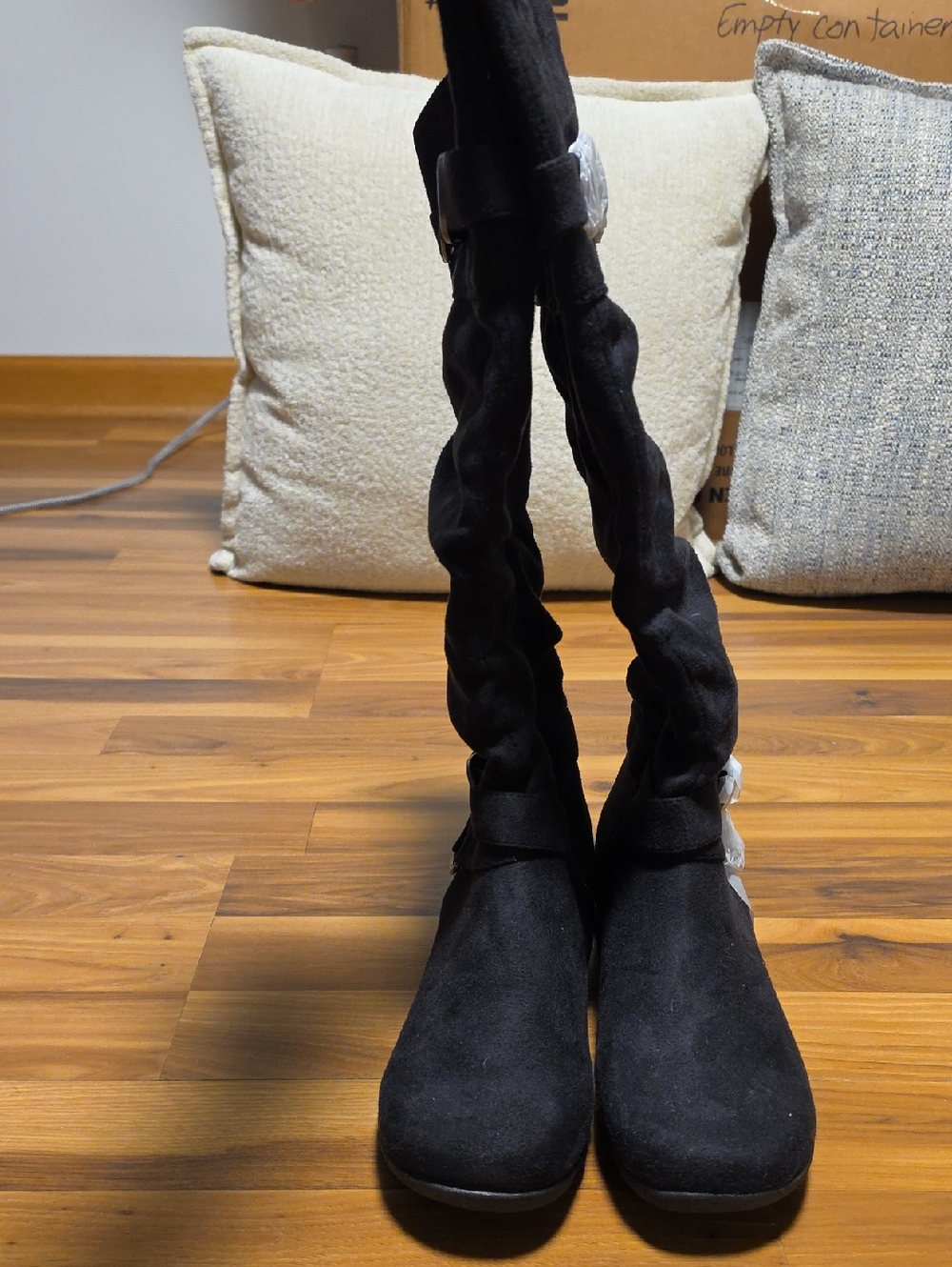 Women's Black Faux Suede Boots - Classic Style